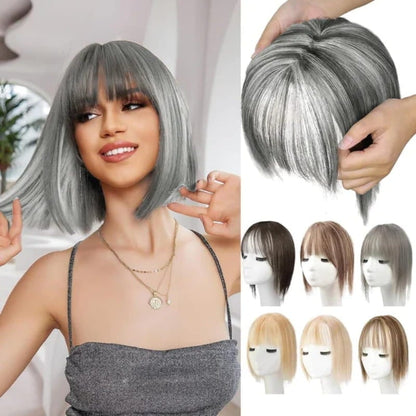 Superior Quality-Natural Hair Toppers With Bangs For Women