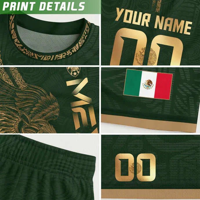 Men's Mexican Aztec Soccer Print Casual Tee