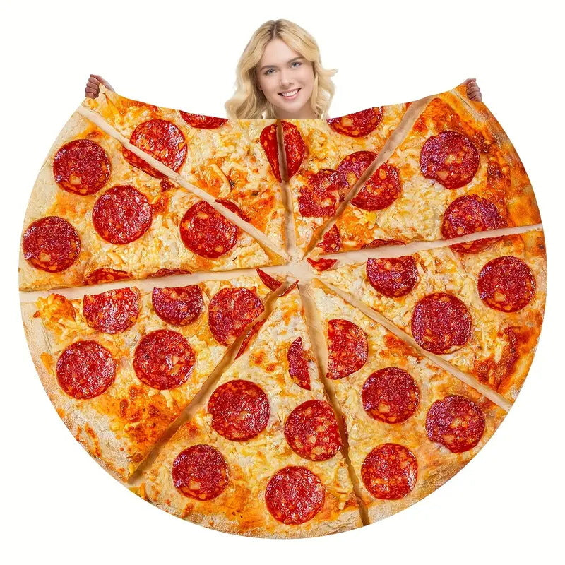Realistic Food Blanket | Pizza, Donut & Tortilla Cozy Throw