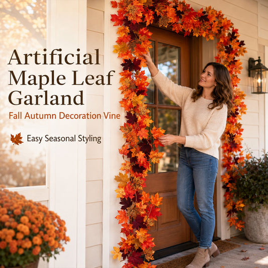 Artificial Maple Leaf Garland Fall Autumn Decoration Vine