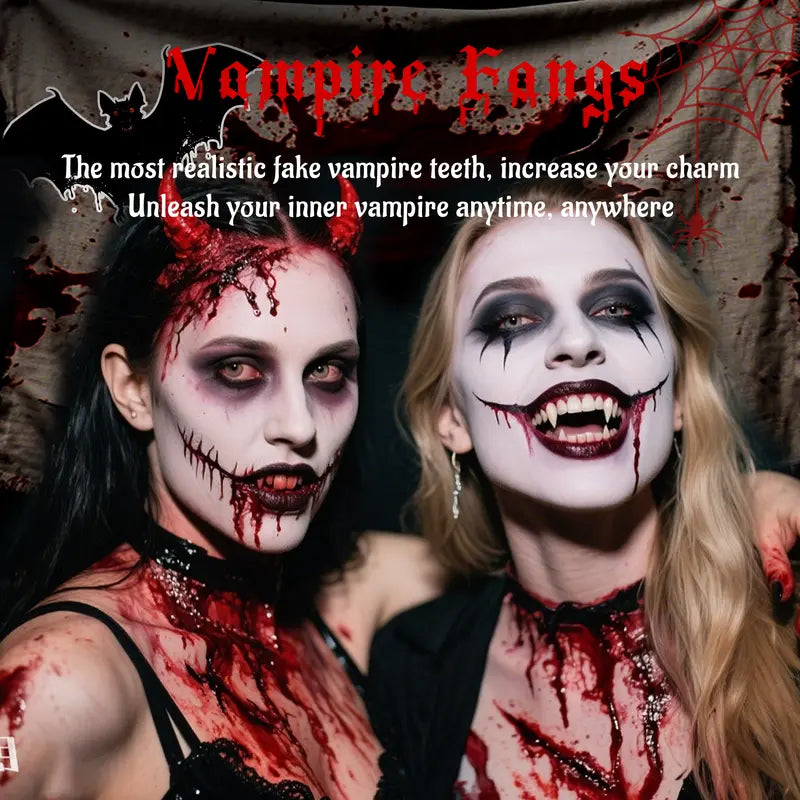 Creepy Reusable Vampire Fangs Denture Set