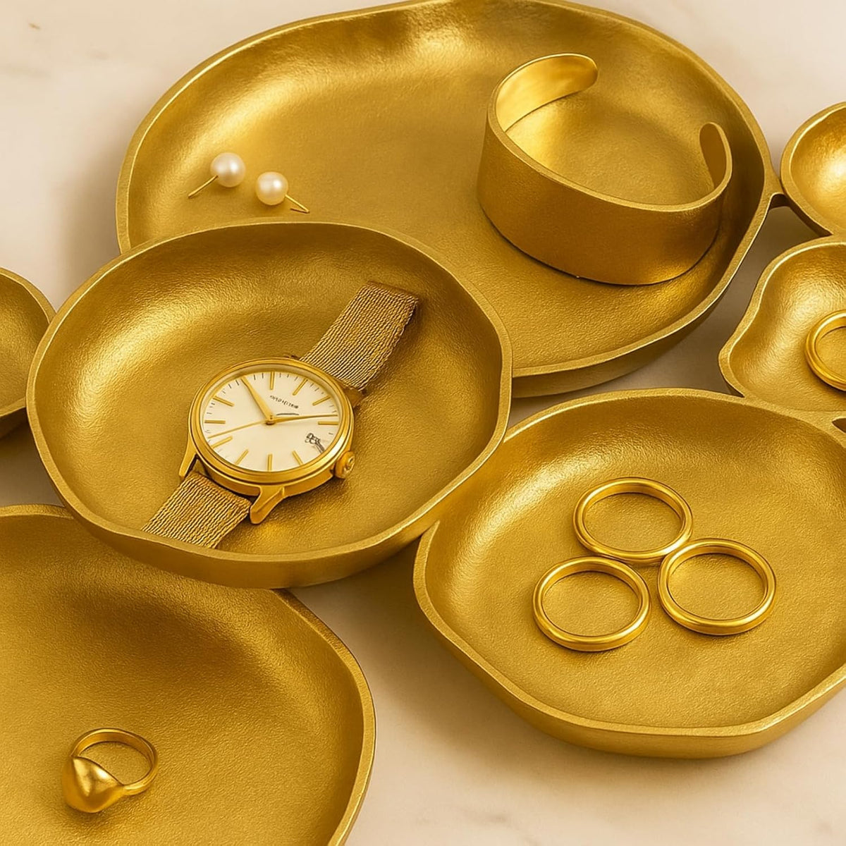 Cluster Accent Bowls Shiny Gold Snack & Appetizer Serving Dish