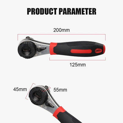 Adjustable Ratchet Wrench 6-22mm Heavy Duty CR-V Steel Repair Spanner