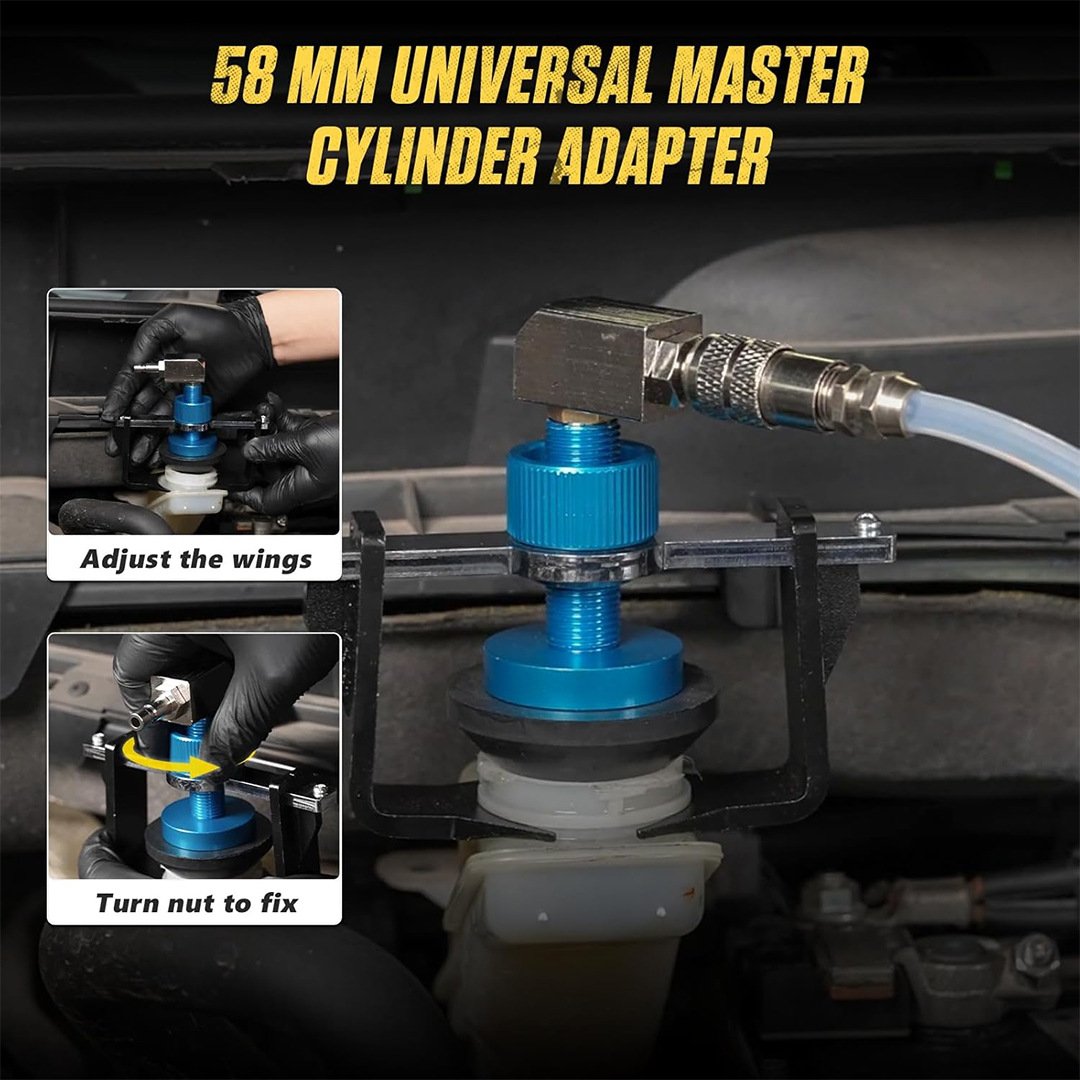 Universal 58mm Master Cylinder Brake Bleeder Adapter Kit
