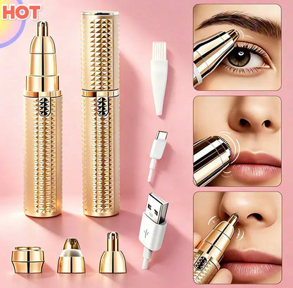 Rechargeable 3-in-1 Facial Hair Trimmer for Women