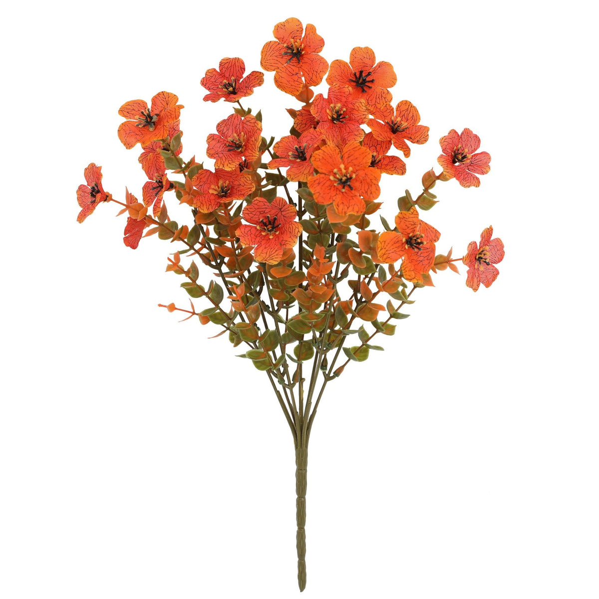 Artificial Autumn Violet Flower Bouquet Weatherproof Faux Fall Floral Stems for Porch & Home