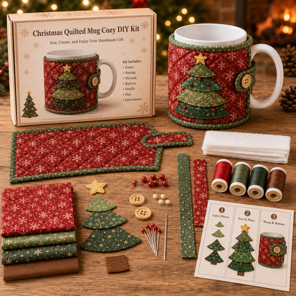 DIY Christmas Mug Cozy Sewing Kit Create Your Own Festive Mug Cover Add Cozy Holiday Charm to Your Favorite Mug