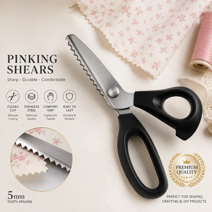 Stainless Steel Pinking Shears 9.1' Zig Zag Fabric Scissors for Sewing, Quilting, Dressmaking & DIY Crafts
