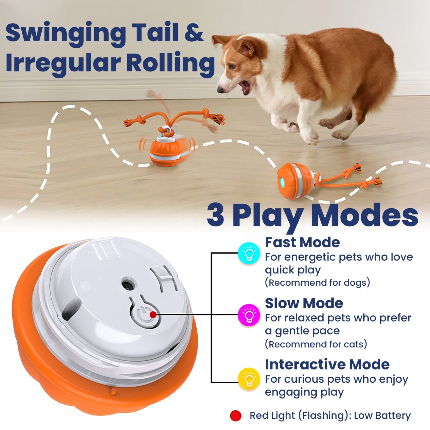 Rechargeable Squeaky Dog Rope Ball