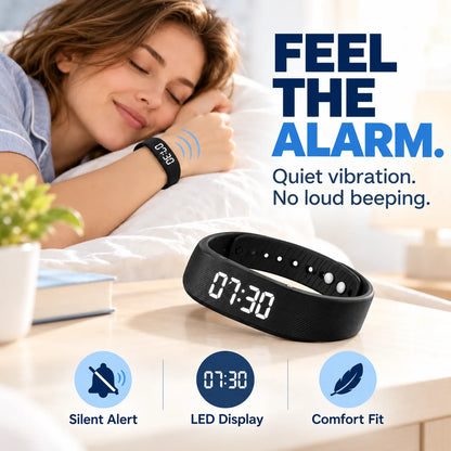 Silent Vibrating Alarm Wristband | Quiet Wake-Up & Step Tracker