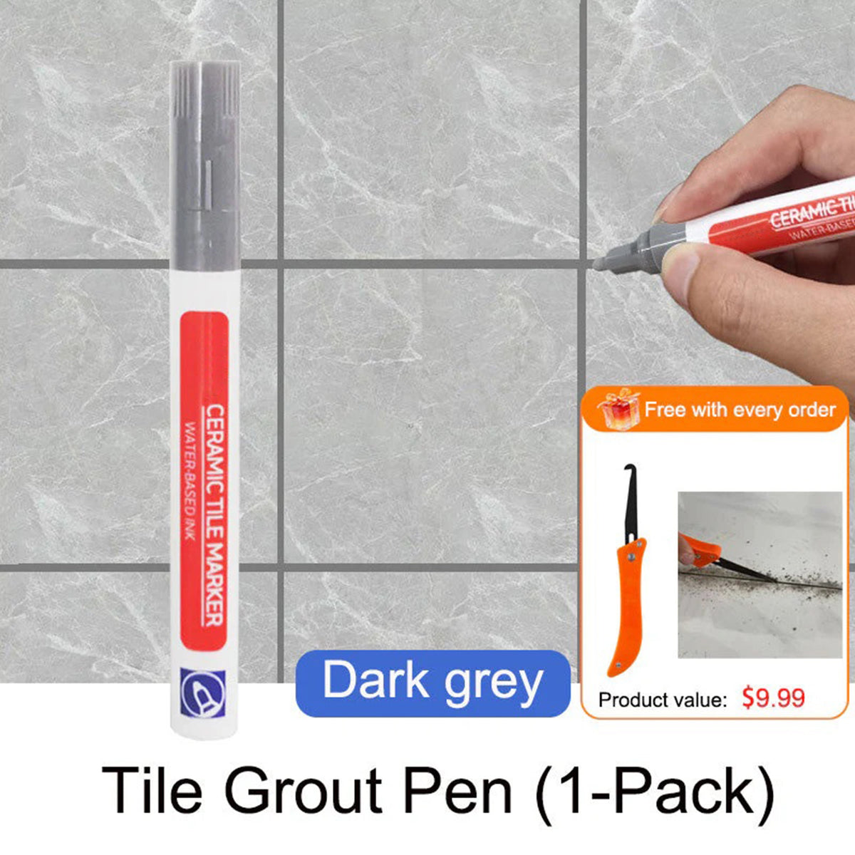 Anti-Mould Waterproof Tile Grout Pen | Tile Joint Repair & Refinishing Marker