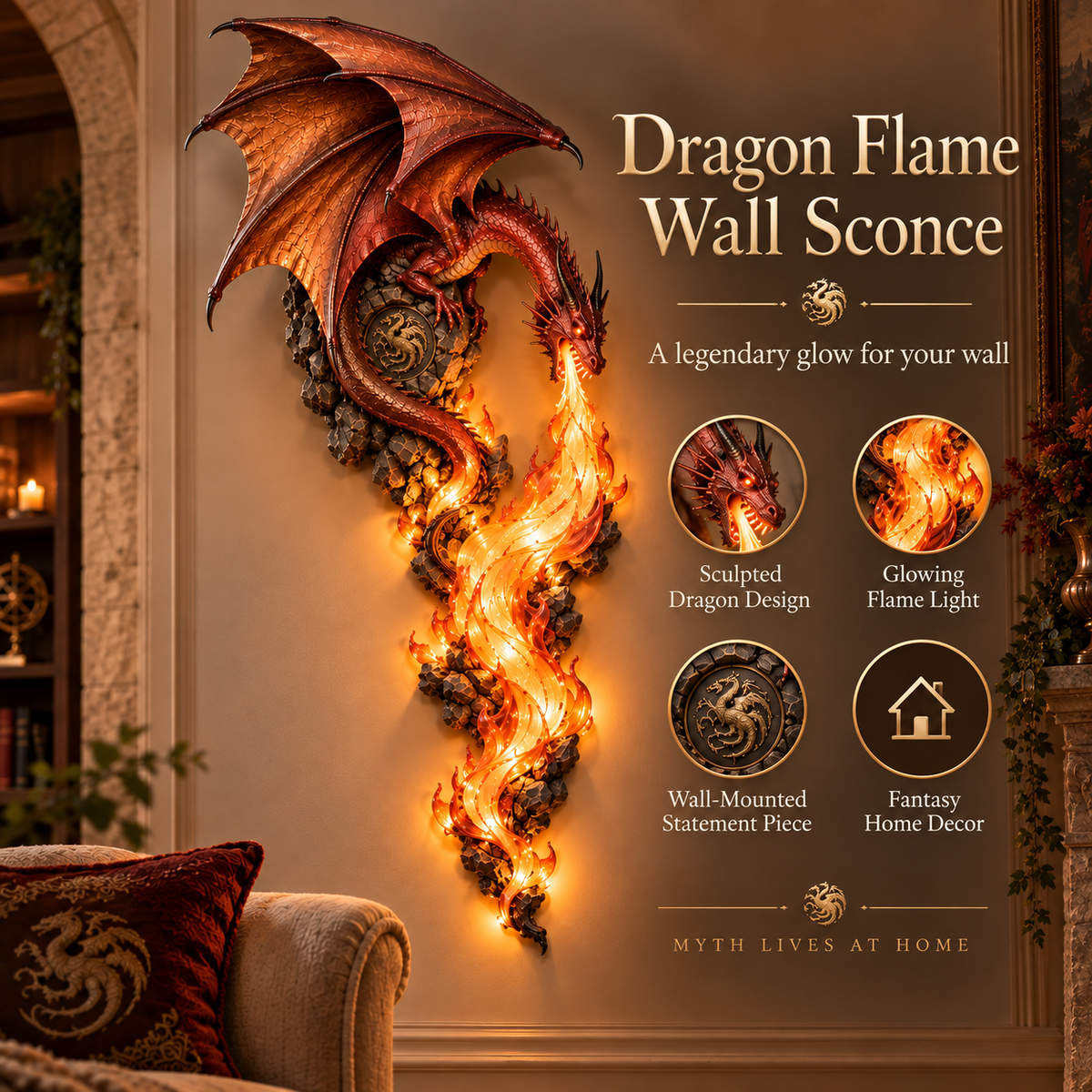 2027 Dragonfire Guardian Wall Sconce A Legendary Flame Awakens On Your Wall