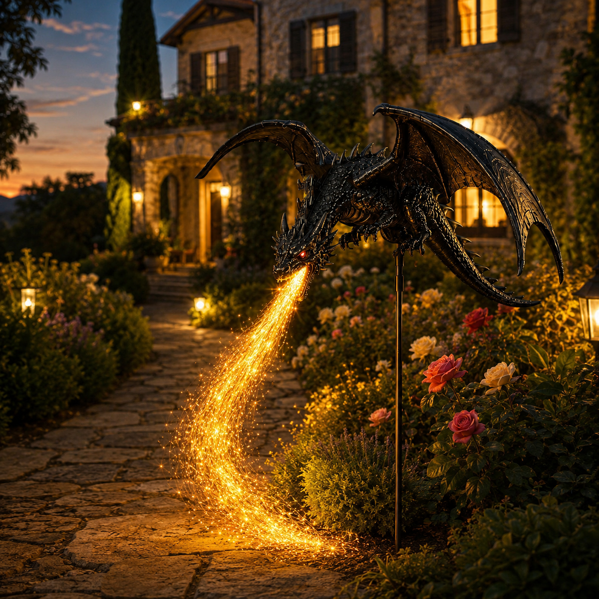 2027 Fellime Dragon s Ember Solar Garden Decor