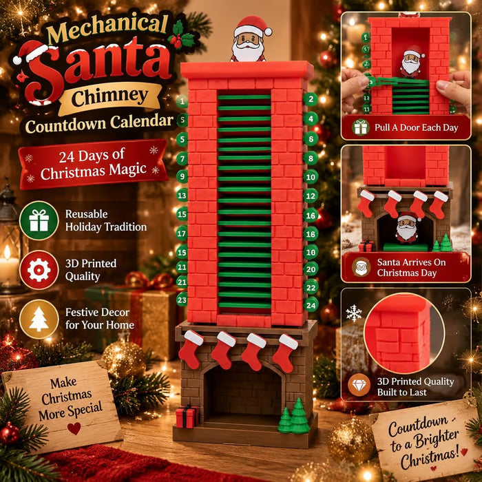 Santa Chimney Advent Calendar 24-Day Christmas Countdown