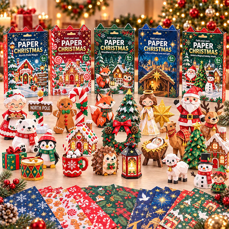 DIY Christmas Paper Craft Kit Fold, Create & Build Your Own Festive Village