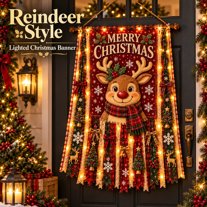 Lighted Christmas Door Hanging Decor