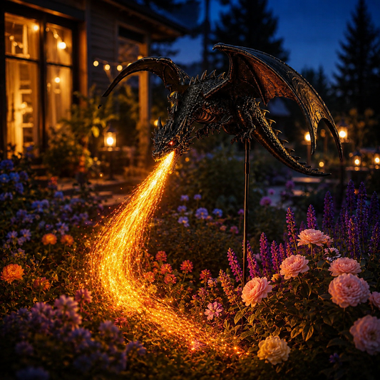 🐉 "Dragon's Ember" Solar Garden Light 🔥 | The Ultimate Magical Outdoor Halloween Decoration