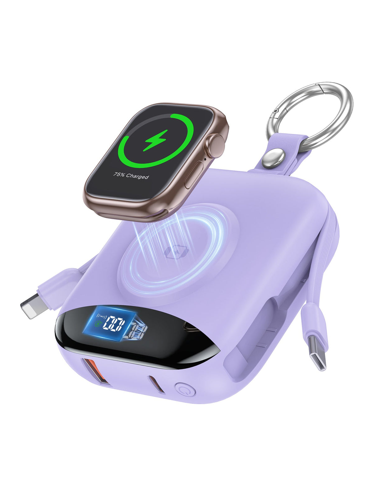 sell - 10,000mAh 3-in-1 Magnetic Power Bank with Built-In Cables
