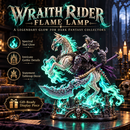 Wraith Rider Soulfire Horseman Lamp Gothic Undead Knight Collector Light