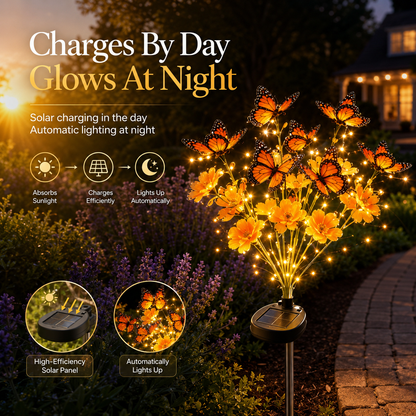 Solar Butterfly Flower Garden Stake Light Waterproof Outdoor Pathway Decor