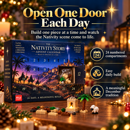 Nativity Building Advent Calendar | 24 Daily Builds to Create a Complete Christmas Scene