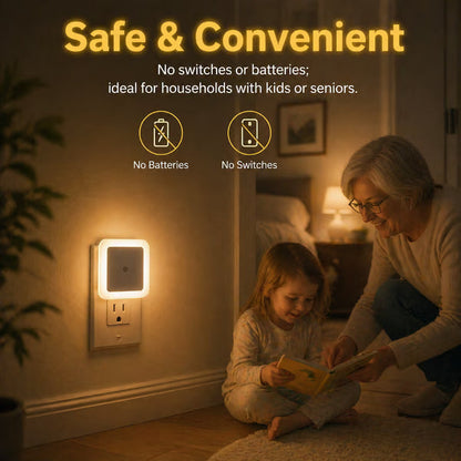 6-Pack Dusk-to-Dawn LED Night Lights (Warm White, Plug-In)
