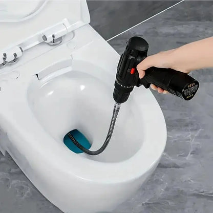 Flexible Drill-Powered Drain Cleaning Snake Deep Pipe Clog Remover for Sinks, Showers & Toilets