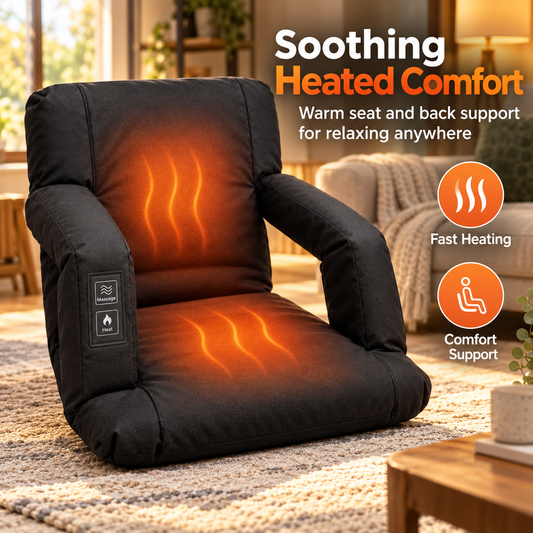 Heated Massage Floor Chair | Foldable Portable Lounge Seat