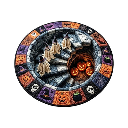 Haunted Stairway Halloween Rug