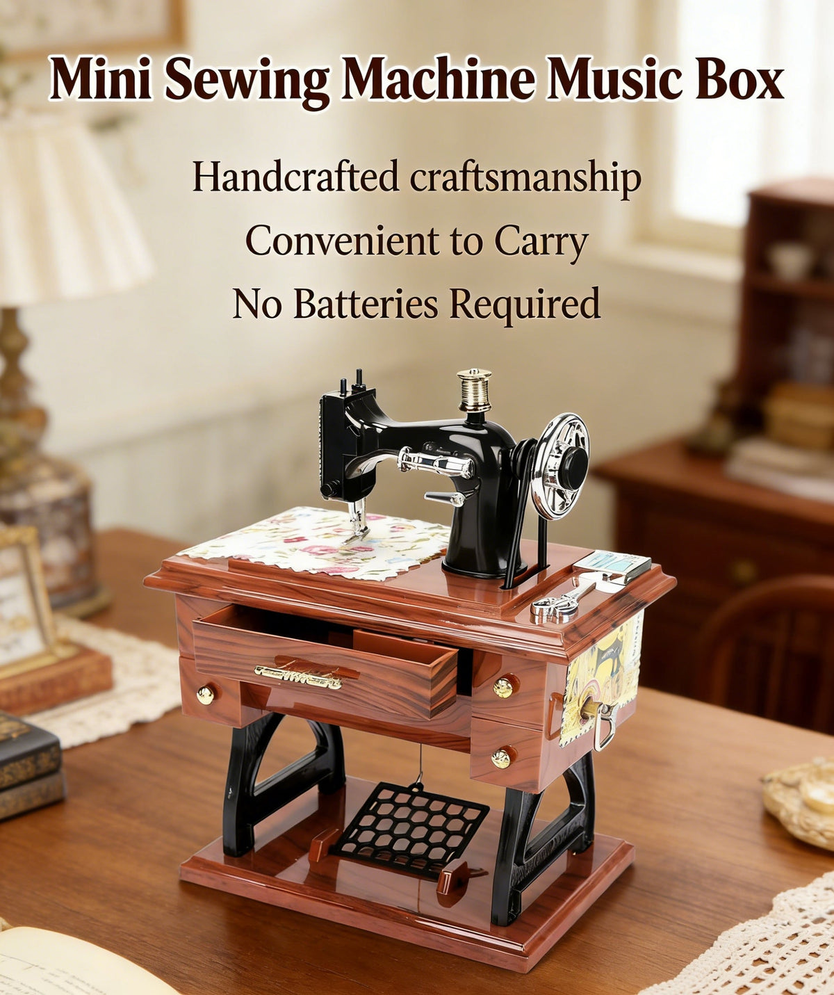 Mother's Day Mini Sewing Machine Music Box