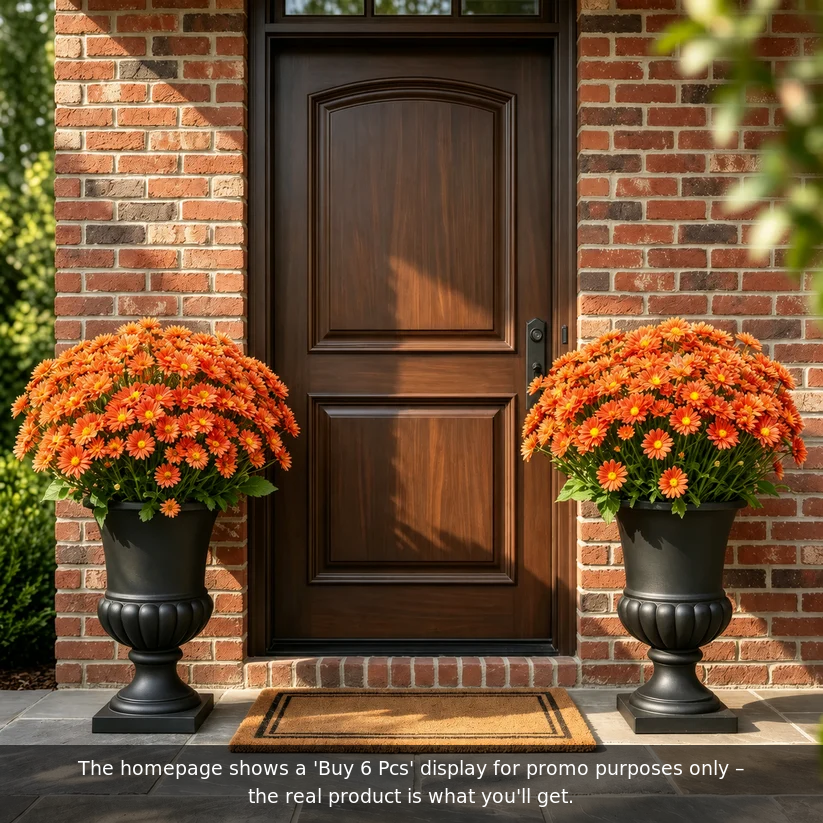 Artificial Outdoor Sunset Mums Flowers - UV resistant, Waterproof, Windproof