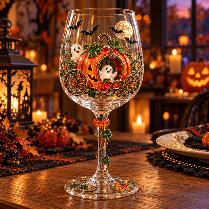Halloween Decorative Wine Glass Collection | 5 Spooky Designs