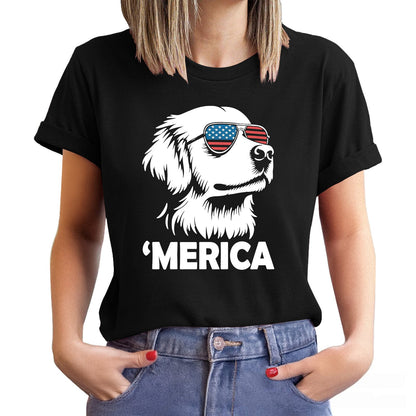Merica Golden Retriever Shirt | 4th of July Dog Shirt