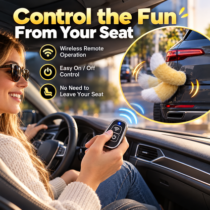 Remote Control Moving Car Tail USB Rechargeable Fluffy Vehicle Decoration