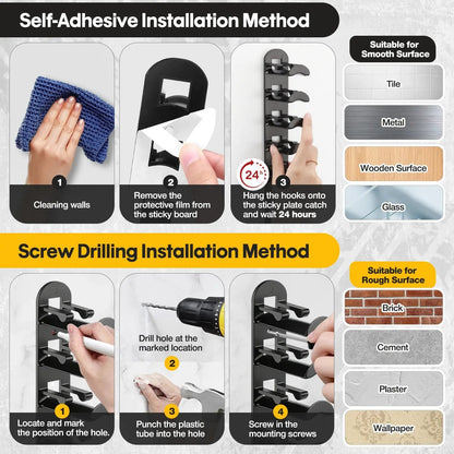 Wall-Mounted Hat Hook Set
