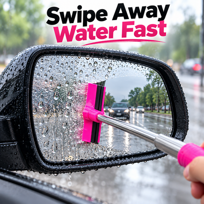 Telescopic Car Side Mirror Wiper Extendable Rain Water Squeegee