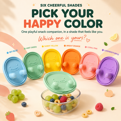 Snack & Grab Fruit Container Built-In Finger Tongs for Less-Mess Snacking
