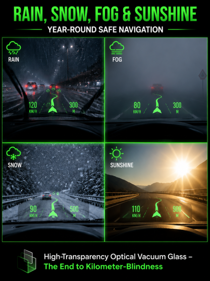 Smart In-Car HUD Co-Pilot: Clear Directions, Works on Sedans, SUVs, Pickups, RVs, and More