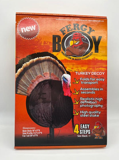 Spring Hunt - Ultra-Realistic Collapsible Turkey Hunting Decoy with Stake & Carry Bag