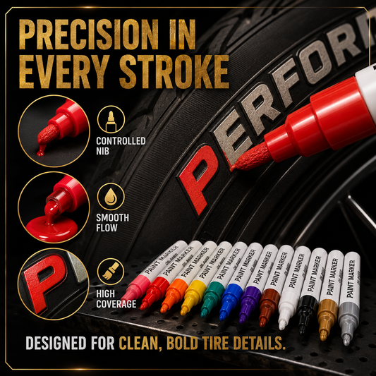 Oil-Based Waterproof Tire Marker Pen Single-color 5-pack