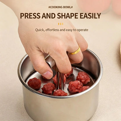 Upgrade 6/12 Hole Manual Meatball Maker Tool, Stainless Steel Meatball Mold, Home Kitchen Cooking Gadget