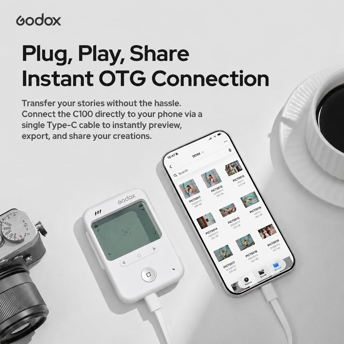 Godox C100 Transparent Viewfinder Camera See-Through Retro Style, Photography Props & Display