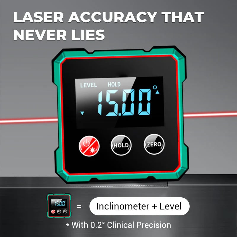 2025 Magnetic Digital Angle Finder with Electronic Laser