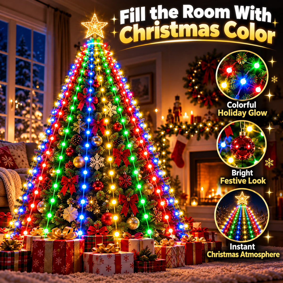 Christmas Tree Canopy Lights Easy Full-Tree Holiday Light Display