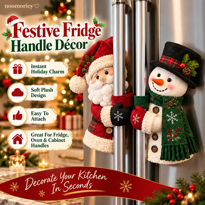Santa & Snowman Christmas Handle Decor Set
