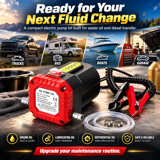 12V 80W Electric Oil Extractor Pump Engine Oil & Gear Oil Transfer Kit with Hoses