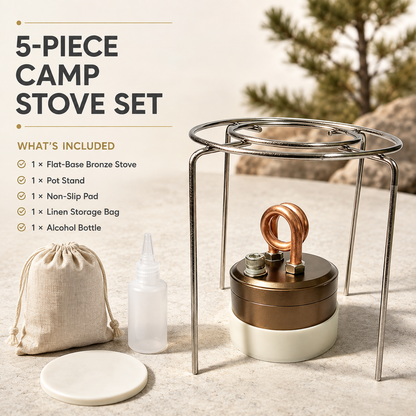 Self-Pressurized Alcohol Stove Lightweight Aluminum & Copper Burner for Hiking, Survival & Camping
