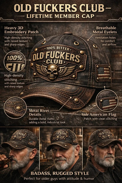 Old Fuckers Club Vintage Baseball Cap-2026