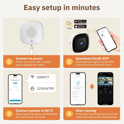 Crystal-clear security 2K camera Color Night Vision 24/7 Recording & Smart Alerts Easy Install!