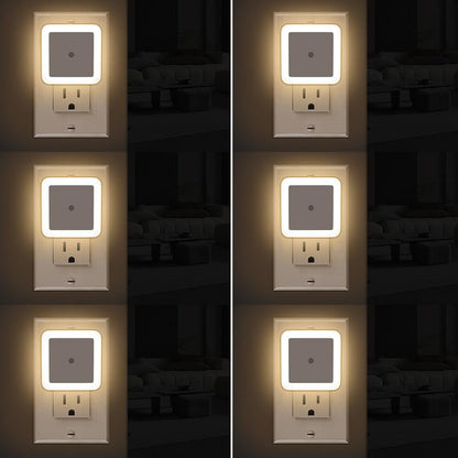 6-Pack Dusk-to-Dawn LED Night Lights (Warm White, Plug-In)
